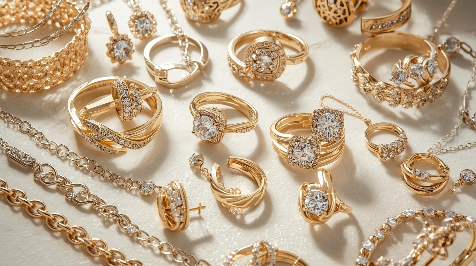 Gold jewelry collection